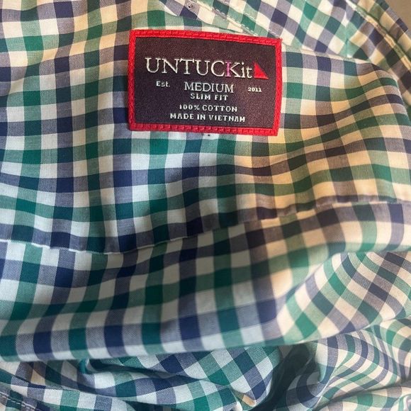Untuckit Checked Wrinkle-Free Performance Shirt, Size M EUC - Picture 3 of 7